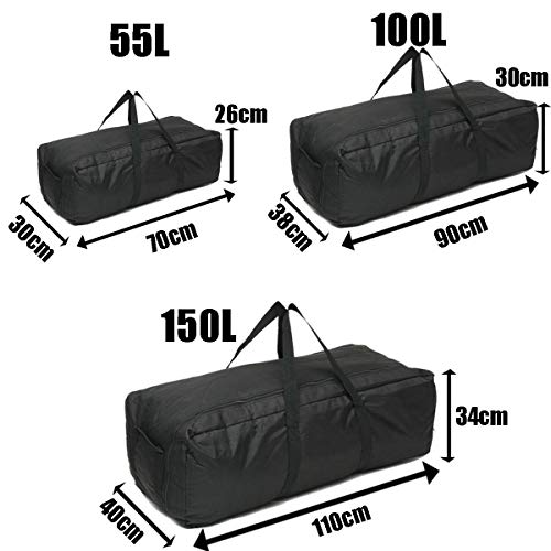 QWERTOUR 150L 100L 55L Gym Bag Outdoor Men's Black Large Capacity Duffle Travel Gym Weekend Overnight Bag Waterproof Sport Bags,150l