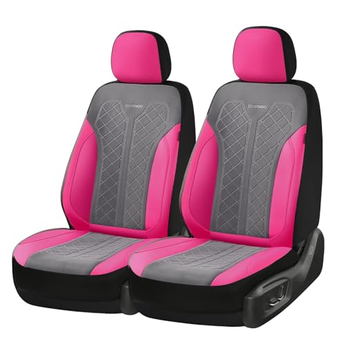 Coverado Car Seat Covers 2-Pack, Luxury Front Seat Covers, Automotive Car Seat Protectors, Pink Seat Covers Universal Fit for SUVs, Trucks, Sedans by Coverado - Used condition - Image 5