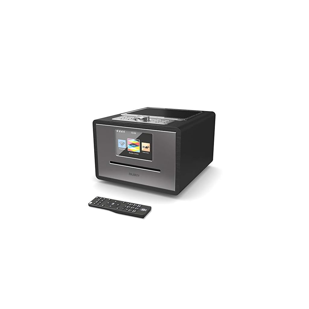 Majority Homerton Internetradio, WiFi/WLAN-radio, DAB/DAB+/FM, Bluetooth, cd-speler, afstandsbediening, dubbele wekker…