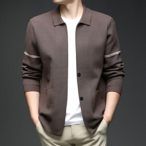 Prendas de punto con botones sobreabrigo de solapa sofisticado masculino 2