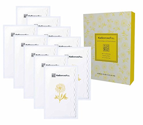 [KimSohyungFull] BONCHO Real Chrysanthemum Sheet Mask (23ml x 10 packets) - Contains 6% Real Natural Chrysanthemum Petals, 3-layer 100% Natural Botanical Sheet, Anti-Aging