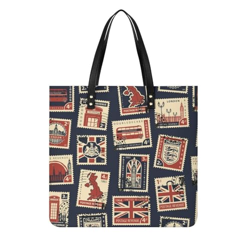 Sac à bandoulière Tampon Ville femmes : grand tote bag shopper de voyage 39x39 cm