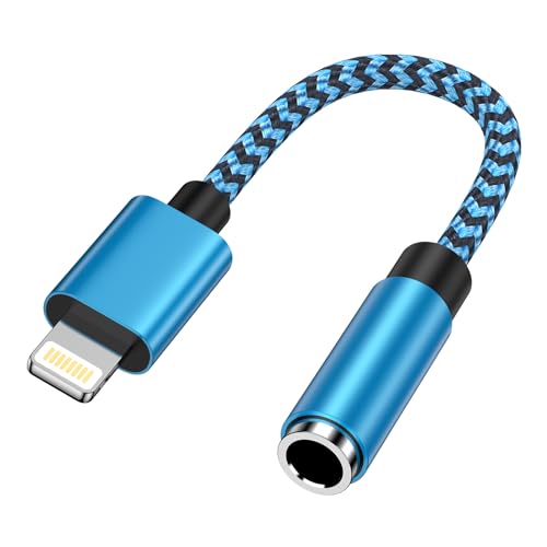Lightning to 3.5mm Headphone Jack Adapter, [MFi Certified] iPhone Headphone Jack Aux Adapter Dongle Audio Cable Earphone Converter Compatible with iPhone 14 Pro Max/14 Pro/14/13/12/11/SE/X/XS/XR/8
