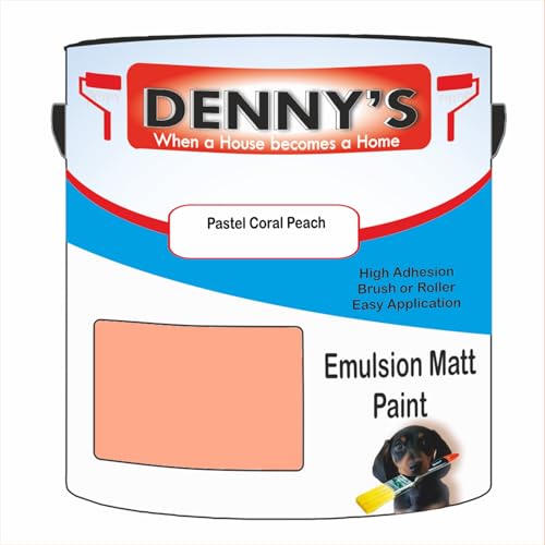 Premium Interior Wall & Ceiling Emulsion Paint – Pastel Coral Peach – Rich Matt Finish, Durable & Washable, Low Odour, Ideal for Living Rooms, Bedrooms & Hallways (500ML Tin)
