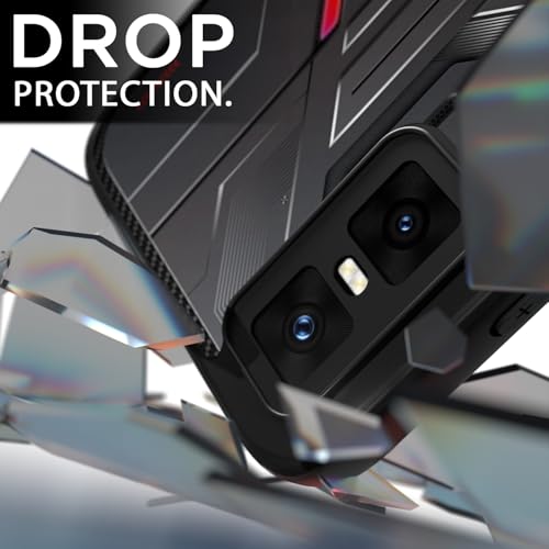 Image of Amazon Basics TPU+PC Back Cover for Infinix GT 30 Pro 5G Compatible with Mag-Safe | Shockproof Design | Hard Transparent Back Case (Black Mag-Safe)