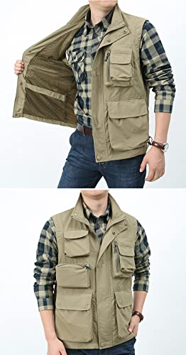 SevenDwarf casaco masculino Colete masculino com vários bolsos fotografia de esportes ao ar livre de