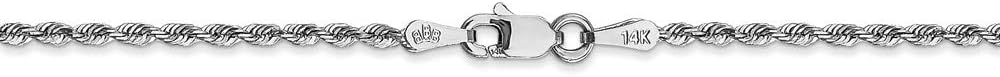 Chain Necklace 14K White Gold Rope Diamond-cut 22 in 1.85 mm