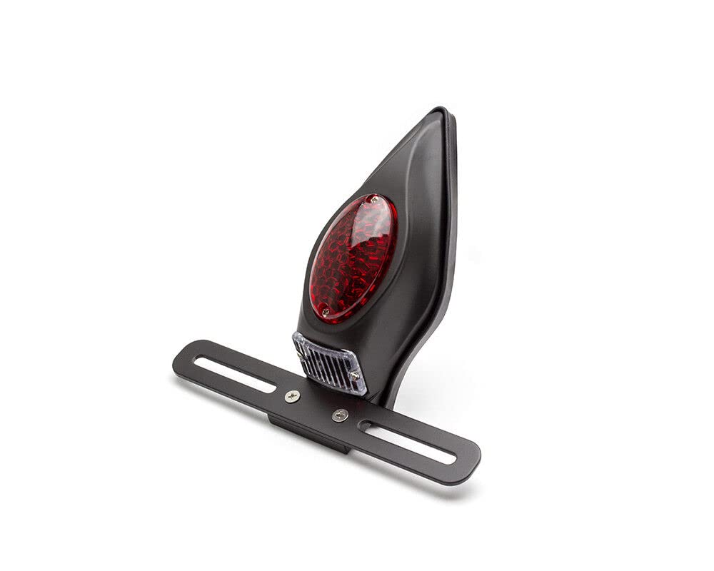 Alchemy Parts Moto Tombstone LED Stop e Coda Luce - Nero Opaco - Per Custom Retro Project Moto