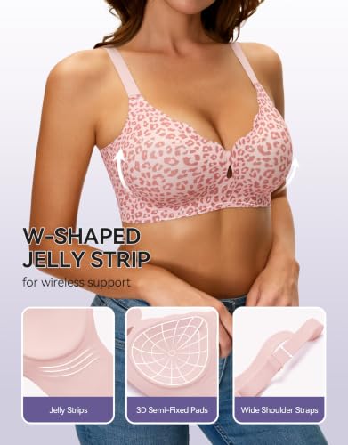 NIASOUL Wireless Bras for Women, No Underwire Seamless Push Up T-Shirt Bra - image 4
