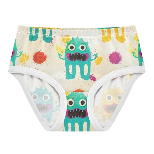 Cotton Toddlers Underwear Floral Cute Monster Splash Girl Panties Cute Colorful Kids Undies Briefs 2t