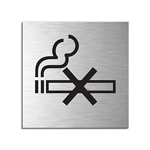 Targa autoadesivo in alluminio i Vietato fumare i
