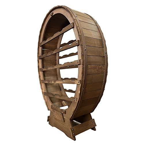 Marvin Cantinetta Vini In Legno Cantina Porta Bottiglie Vino Scaffali Da Terra Mobile A Forma Di Botte Barile Per Casa Cucina Enoteca (24 Bottiglie)