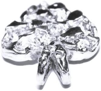 Nugget Shaped Heart Pendant Charm .925 Sterling Silver