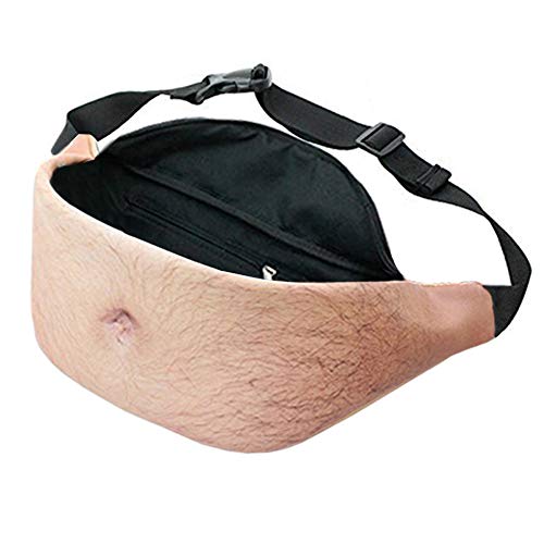 Dad Bag Bod Fanny Pack Fake Belly Men Hairy Beer Waist Pack Secret Zipper Pocket With Adjustable Belt Hilarious Gag Gift
