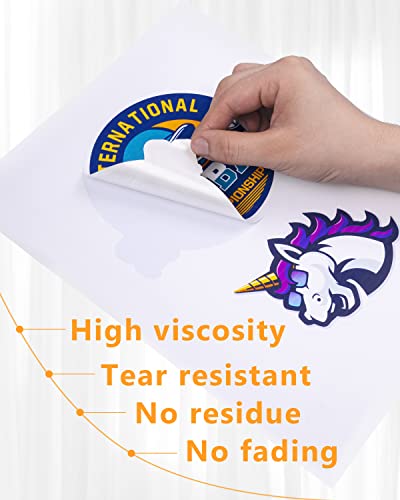 Papel adesivo de vinil premium para impressora a jato de tinta 200 fosco 21 x 28 cm à prova d'água