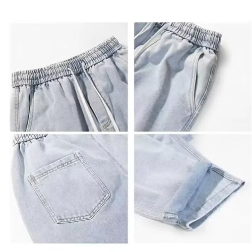 Men Straight-Leg Jeans Baggy Streetwear Wide Leg Denim Pants Hip Hop Style Washed Jeans with Pockets2