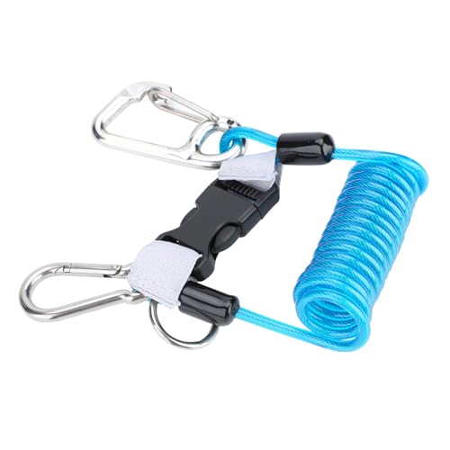 Diving Coil Landyard, Spring Coiled Lanyard Keep Diving Anti Lost Quick Release Safety Tool with Clips for Diving and Underwater Photography (#1)