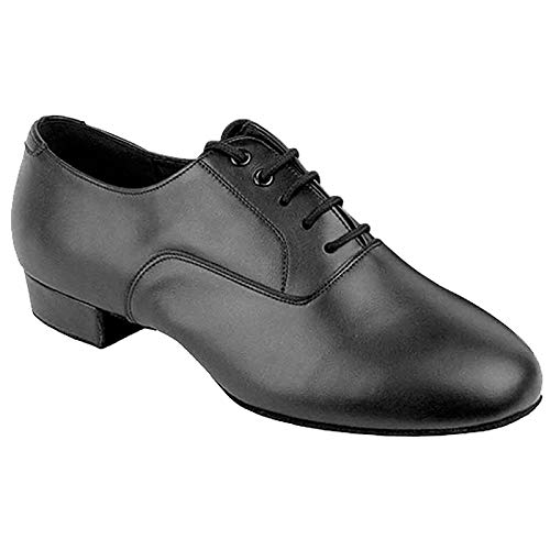 Very Fine Men's Ballroom Salsa Coaching Dance Shoes C919101DBEB Double Sole Dance Shoes (Bundle of 5), Black Leather 9 M US Heel 1 Inch
