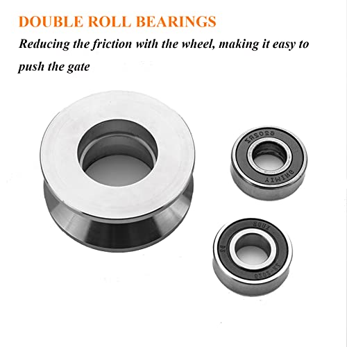 Vuybvy JOYOYA04173INV 3In V Groove Wheel Stainless Steel Rolling Gate Wheels Slide Gate Wheel Heavy Duty Pulley V Track Roller thumb #4