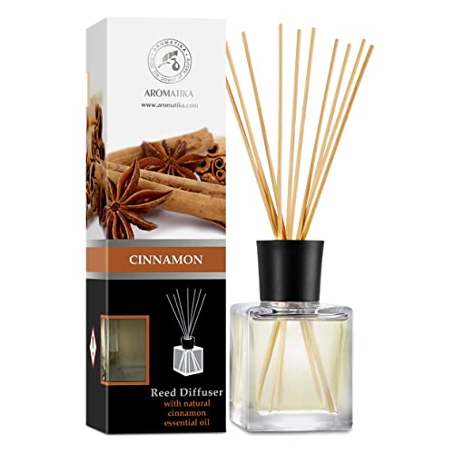 Diffuseur à roseaux cannelle 200 ml – Diffuseur d'ambiance avec huile essentielle de cannelle...