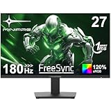 Minifire 27 Inch 180Hz Gaming Monitor, Full HD 1080p Fast IPS Panel, 1ms GtG, 120% sRGB, Adaptive Sync, AI Crosshair, Blacklevel, Game Timer, VESA 100x100mm, HDMI＆DP (MFG27F4)