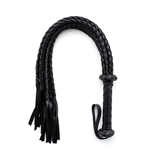 Venesun Bondage Spanking Flogger, 31.5Inch Faux Leather Whips For Adult Bdsm Play, Black #TOP5