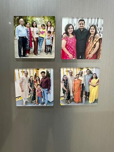 Image of Zesta Customized Fridge Magnet with Photo | Personalized Photo Frame Magnet for Fridge | Custom Picture Fridge Magnets | Polaroid Style Memory Photo Magnets for Birthday, Anniversary - 3X3 Inches