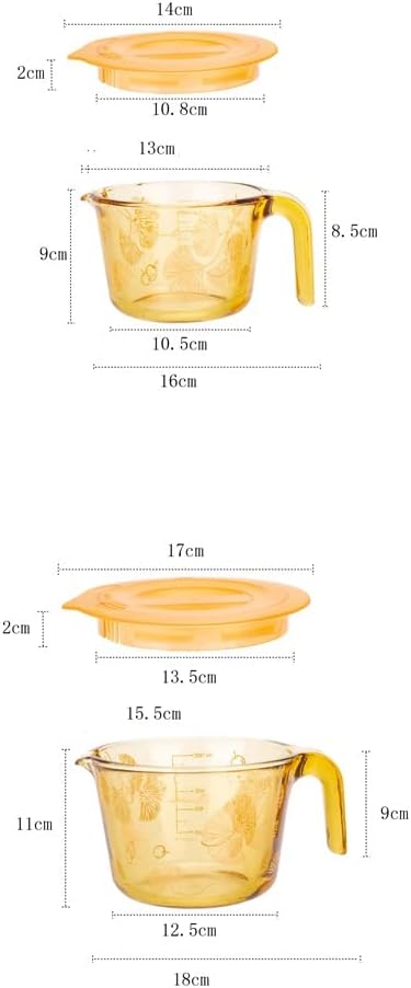 Glass Measuring Cup With Scale Milk Cup High Temperature Resistant Household Kitchen Baking Beaten Egg Cup Measuring Water Cup Cups (Size : 1000ML) (One Color 1000ML)