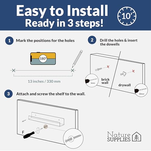 41 cm Acrylic Floating Shelves - 3 Pack for Home & Office - Image 6