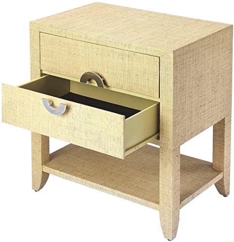 Butler Specialty Company Amelle 2 Drawer Nightstand - Cream Raffia - Thumbnail 3