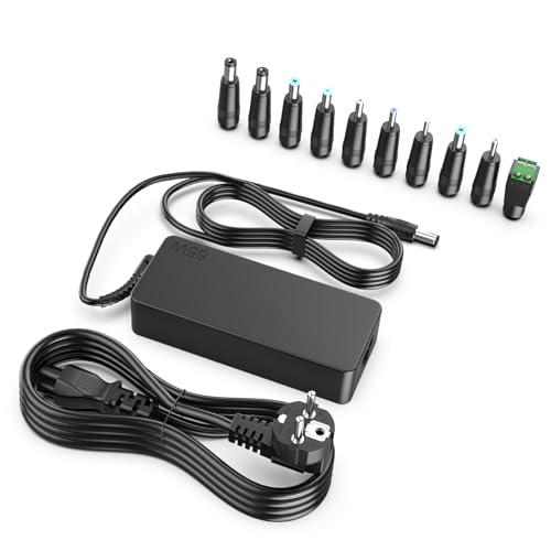 shefor Netzteil 12v 5a Universal Ladegerät 5.5 * 2.1mm mit 10 DC Stecker Spitzen für LED Streifen Licht, Kameras PC Display Monitor Lautsprecher Geräte