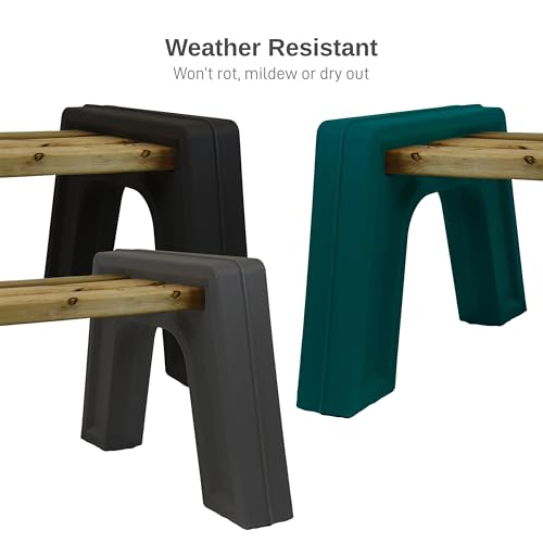 RTS Companies Inc 570100300F7981 DIY Plastic Bench Ends Without Back Rest (Wood & Screws Sold Separately), Graphite by RTS Companies Inc - Image 4