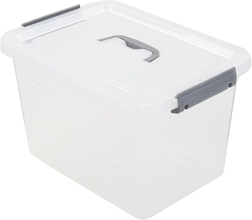 Contenedor de plástico con tapa, caja de 12 cuartos de galón, juego de 1