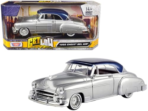 Modelo a Escala 1:24 Chevy Bel Air Lowrider Plateado