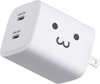 エレコム 充電器 45W 2ポート Type-C USB PD対応 PPS対応 GaN II採用 折りたたみ式プラグ しろちゃん MPA-AC10945WF