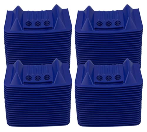 Mytee Products (80 Pack) 4" x 4" x 10" Blue Corner Protector V Shaped Flatbed Edge Guards with Carrying Case - Cargo Load Corner Edge Protector and Tie-Down Strap Guard for Flatbed
