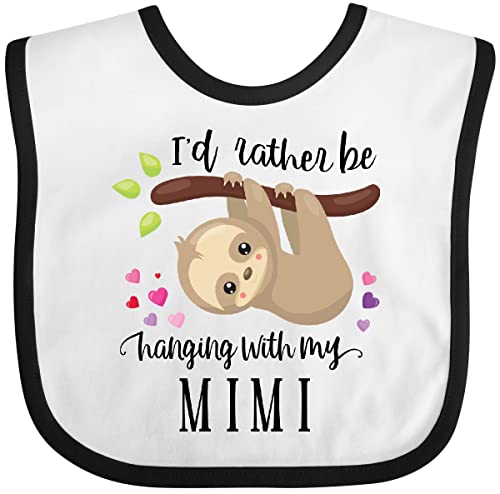 inktastic Sloth I'd Rather Be Hanging with Mimi Baby Bib