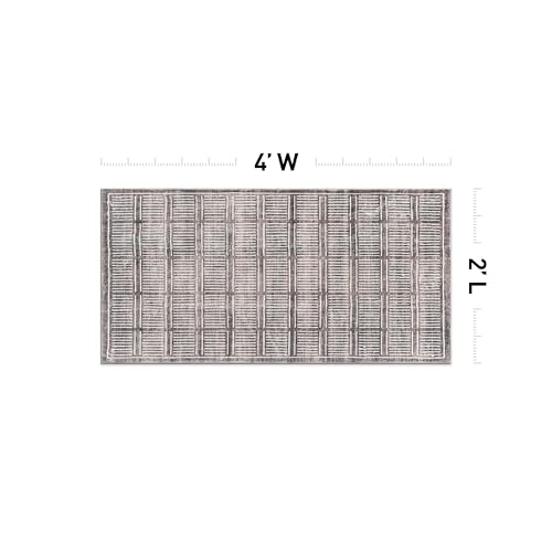 Rugshop Bohemian Stripe Lines Washable Non Slip Area Rug 2' x 4' Brown