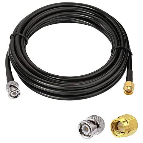 Vecys SMA Männlicher auf BNC Männlicher HF-Koaxialkabel 50 Ohm SMA zu BNC RG58 Jumper Kabel 16.4ft/5m Cover