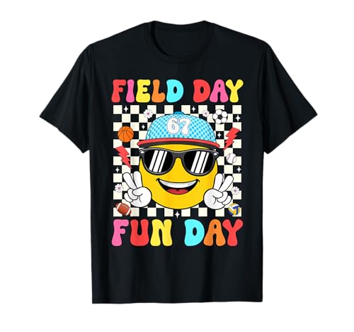 Field Day Fun Day Retro Smile Face School Sports 2026 Boys T-Shirt