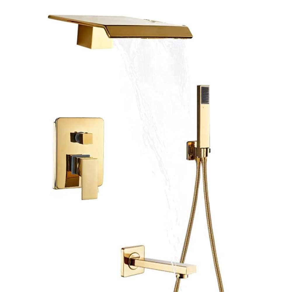 Robinet de douche cascade doré pour transformer votre salle de bain en un espace spa relaxant
