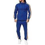 CICIYONER Hot!!! Trainingsanzug Herren Jogginganzug Sportanzug Sommer Camouflage Sweatshirt Zipper Tops Hose Sets Tanktop Hoodie +Shorts (XXXXL, Blau-neu1)