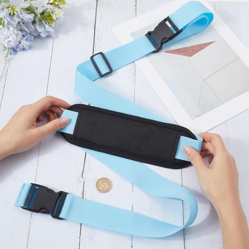 GORGECRAFT Beach Chair Carrying Strap Adjustable Scooter Anti-Slip Shoulder Straps Replacement Light Blue Universal Padded for Backpack Foldable Balance Bikes Camping Picnics Outdoor 100-189cm3