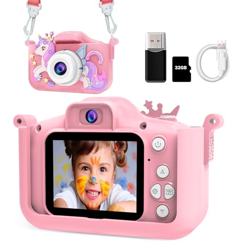 Kinderkamera 1080P HD mit 32GB TF-Karte, USB-Kartenleser und...