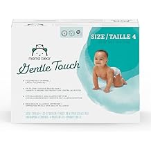 Amazon Brand - Mama Bear Gentle Touch Baby Diapers, Formulated without Fragrance, Size 4, 148 Count (4 packs of 37), with S