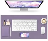 Sevenpers Schreibtischunterlage 80x40cm Schreibunterlage aus Kunstleder, Multifunktionale Schreibtischmatte, Schreibtischschutz rutschfest Tischunterlage für mädchen, Büro, Zuhause (Taro-Lila)