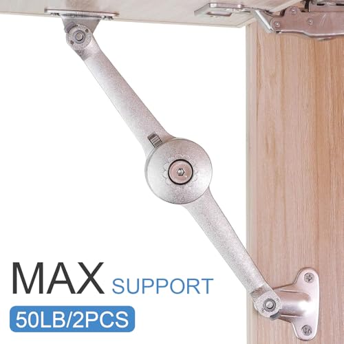 Stranthother 2 Pack Lid Support Hinge Folding Heavy Duty Soft Close Lid Stay Hinges Zinc Alloy Safe Toy Box Hinges for Wooden Box, Cabinet, Wardrobe, Chest, Support 50lb by Stranthother - Used condition - Image 7