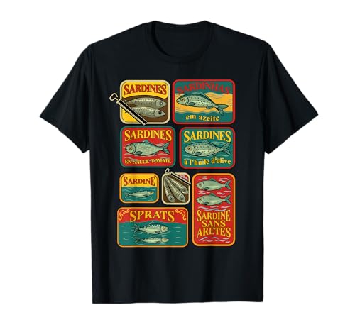Vintage Sardines Conserves de poisson Retro Canned Sardine T-Shirt