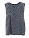 Ola Mari Burnout Melange Sleeveless Drop Arm Hole Muscle Tank Top