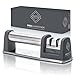 Pro Sharpener – Le meilleur aiguiseur de couteaux professionnel de qualité supérieure | 2 étapes, base antidérapante, acier inoxydable/noir | Couteaux droits en acier | Garantie à vie Diamant (Gris)